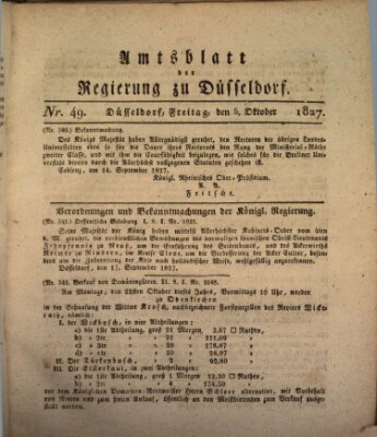 Amtsblatt für den Regierungsbezirk Düsseldorf Freitag 5. Oktober 1827