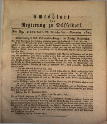 Amtsblatt für den Regierungsbezirk Düsseldorf Mittwoch 7. November 1827