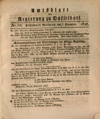 Amtsblatt für den Regierungsbezirk Düsseldorf Mittwoch 5. Dezember 1827