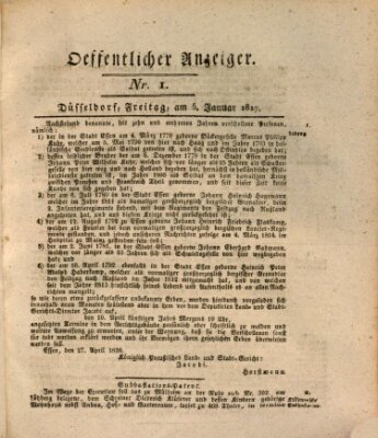 Amtsblatt für den Regierungsbezirk Düsseldorf Freitag 5. Januar 1827