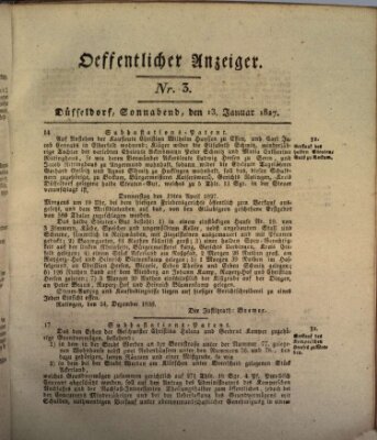 Amtsblatt für den Regierungsbezirk Düsseldorf Samstag 13. Januar 1827