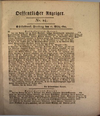 Amtsblatt für den Regierungsbezirk Düsseldorf Freitag 16. März 1827