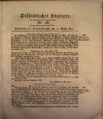 Amtsblatt für den Regierungsbezirk Düsseldorf Samstag 17. März 1827