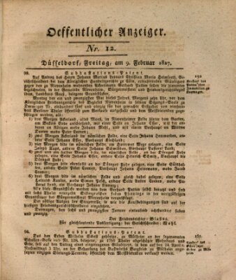 Amtsblatt für den Regierungsbezirk Düsseldorf Freitag 9. Februar 1827