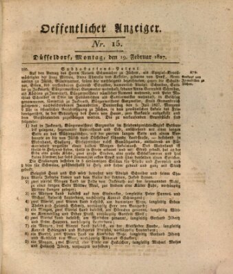 Amtsblatt für den Regierungsbezirk Düsseldorf Montag 19. Februar 1827