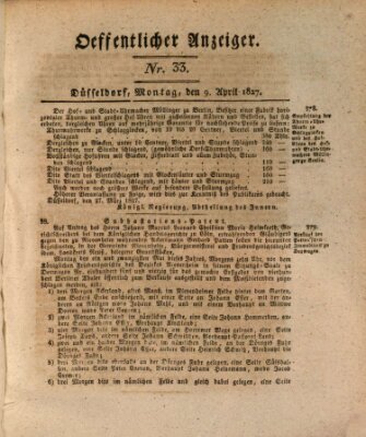 Amtsblatt für den Regierungsbezirk Düsseldorf Montag 9. April 1827