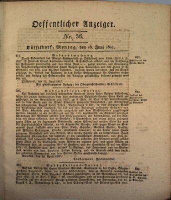 Amtsblatt für den Regierungsbezirk Düsseldorf Montag 18. Juni 1827