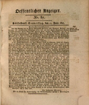 Amtsblatt für den Regierungsbezirk Düsseldorf Donnerstag 21. Juni 1827