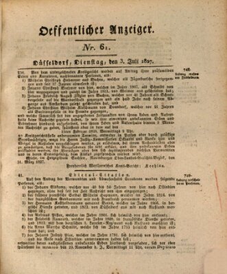 Amtsblatt für den Regierungsbezirk Düsseldorf Dienstag 3. Juli 1827