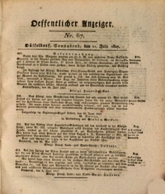 Amtsblatt für den Regierungsbezirk Düsseldorf Samstag 21. Juli 1827