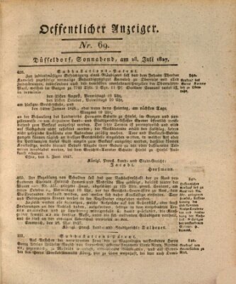 Amtsblatt für den Regierungsbezirk Düsseldorf Samstag 28. Juli 1827