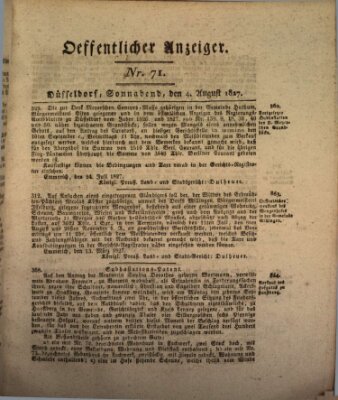 Amtsblatt für den Regierungsbezirk Düsseldorf Samstag 4. August 1827