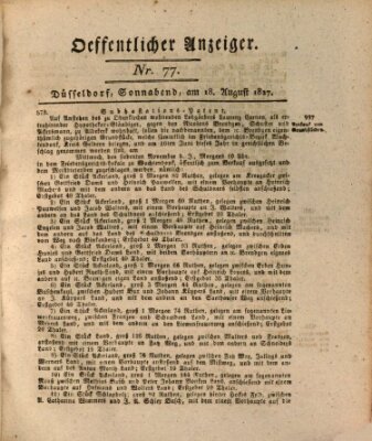 Amtsblatt für den Regierungsbezirk Düsseldorf Samstag 18. August 1827