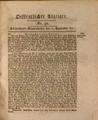 Amtsblatt für den Regierungsbezirk Düsseldorf Samstag 22. September 1827