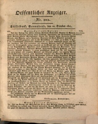 Amtsblatt für den Regierungsbezirk Düsseldorf Samstag 20. Oktober 1827