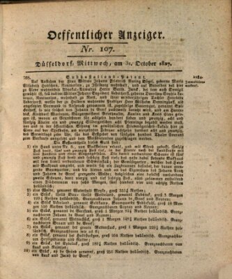 Amtsblatt für den Regierungsbezirk Düsseldorf Mittwoch 31. Oktober 1827