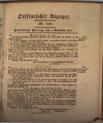 Amtsblatt für den Regierungsbezirk Düsseldorf Freitag 9. November 1827