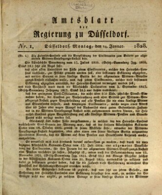 Amtsblatt für den Regierungsbezirk Düsseldorf Montag 14. Januar 1828