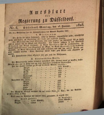 Amtsblatt für den Regierungsbezirk Düsseldorf Montag 28. Januar 1828