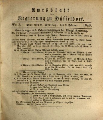 Amtsblatt für den Regierungsbezirk Düsseldorf Freitag 8. Februar 1828