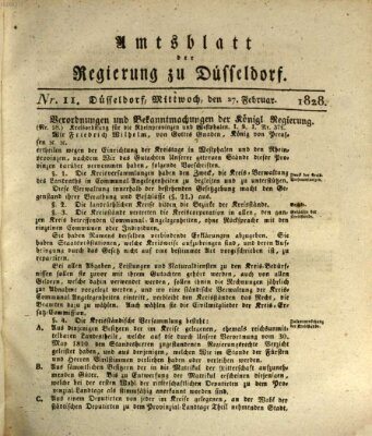 Amtsblatt für den Regierungsbezirk Düsseldorf Mittwoch 27. Februar 1828