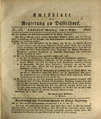 Amtsblatt für den Regierungsbezirk Düsseldorf Montag 10. März 1828