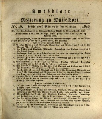 Amtsblatt für den Regierungsbezirk Düsseldorf Mittwoch 26. März 1828