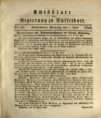 Amtsblatt für den Regierungsbezirk Düsseldorf Montag 21. April 1828