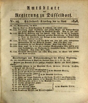 Amtsblatt für den Regierungsbezirk Düsseldorf Dienstag 29. April 1828