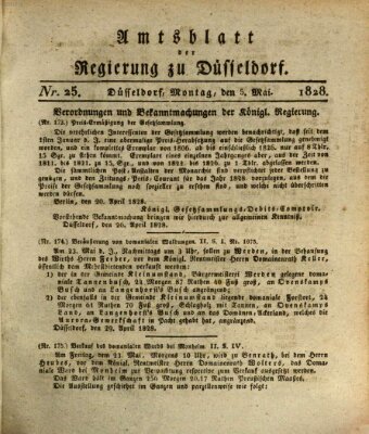 Amtsblatt für den Regierungsbezirk Düsseldorf Montag 5. Mai 1828