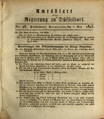 Amtsblatt für den Regierungsbezirk Düsseldorf Samstag 17. Mai 1828