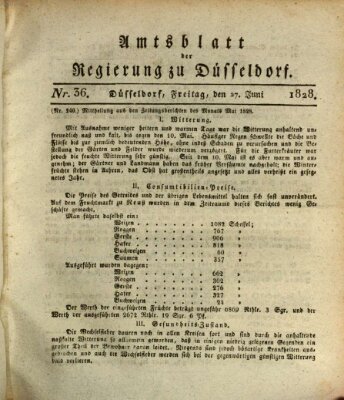 Amtsblatt für den Regierungsbezirk Düsseldorf Freitag 27. Juni 1828