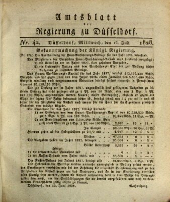 Amtsblatt für den Regierungsbezirk Düsseldorf Mittwoch 16. Juli 1828