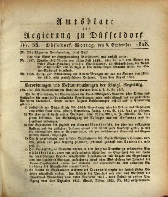 Amtsblatt für den Regierungsbezirk Düsseldorf Montag 8. September 1828