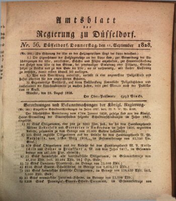 Amtsblatt für den Regierungsbezirk Düsseldorf Donnerstag 11. September 1828