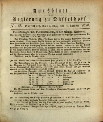 Amtsblatt für den Regierungsbezirk Düsseldorf Donnerstag 16. Oktober 1828