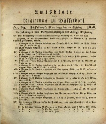 Amtsblatt für den Regierungsbezirk Düsseldorf Montag 20. Oktober 1828