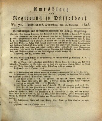 Amtsblatt für den Regierungsbezirk Düsseldorf Dienstag 28. Oktober 1828