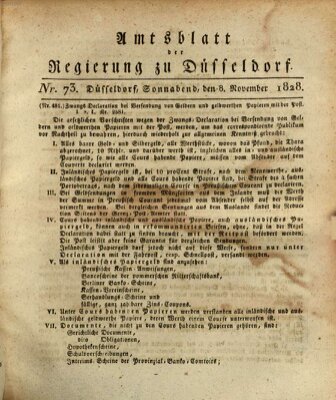 Amtsblatt für den Regierungsbezirk Düsseldorf Samstag 8. November 1828