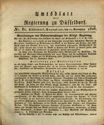 Amtsblatt für den Regierungsbezirk Düsseldorf Samstag 29. November 1828