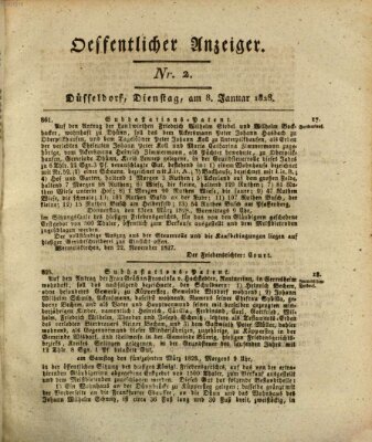 Amtsblatt für den Regierungsbezirk Düsseldorf Dienstag 8. Januar 1828