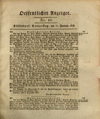 Amtsblatt für den Regierungsbezirk Düsseldorf Donnerstag 31. Januar 1828