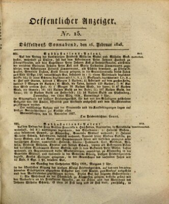 Amtsblatt für den Regierungsbezirk Düsseldorf Samstag 16. Februar 1828