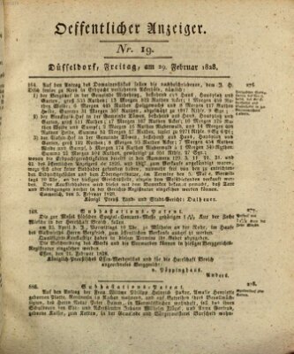 Amtsblatt für den Regierungsbezirk Düsseldorf Freitag 29. Februar 1828