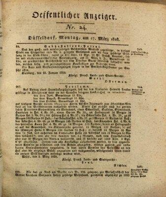 Amtsblatt für den Regierungsbezirk Düsseldorf Montag 17. März 1828