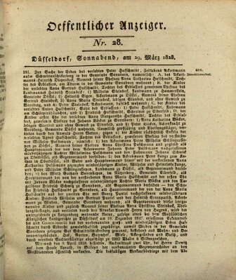 Amtsblatt für den Regierungsbezirk Düsseldorf Samstag 29. März 1828