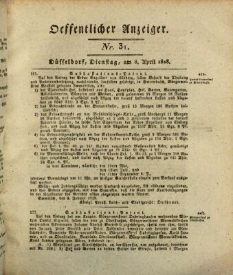 Amtsblatt für den Regierungsbezirk Düsseldorf Dienstag 8. April 1828