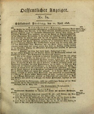 Amtsblatt für den Regierungsbezirk Düsseldorf Freitag 11. April 1828