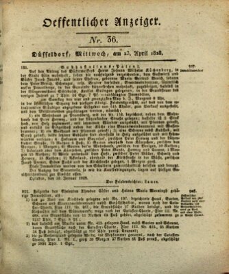 Amtsblatt für den Regierungsbezirk Düsseldorf Mittwoch 23. April 1828