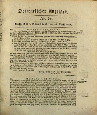 Amtsblatt für den Regierungsbezirk Düsseldorf Samstag 26. April 1828